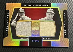 Camiseta deportiva Ted Williams Joe DiMaggio 2003 17/25 Upper Deck Ultimate Collection dorada - Imagen 1 de 3