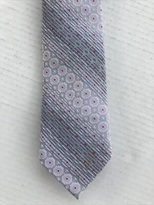 Corbata John Blair Hombre Vintage Para Hombre Corbata Dacron Poliéster Gris Lunares Rojos Foto 1 de 4