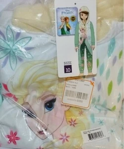 Disney Frozen Elsa Girls size 10 1-piece hooded Union Suit Blanket Sleeper New - Picture 1 of 3
