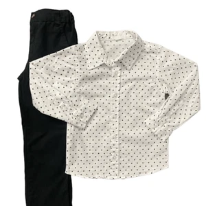 Tahari Boy 2-Piece Button Front Top & Black Chino Pant Matching Set Size 6 - Picture 1 of 16