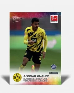 Carta Ansgar Knauff Bundesliga TOPPS NOW #152 RC Borussia Dortmund cappello trucco eroe - Foto 1 di 2