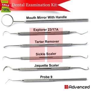 6-teiliges professionelles Hygiene-Untersuchungsset Dental Explorer Jaquette Scaler Sonde - Bild 1 von 7