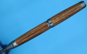 Classic Cigar Ballpoint Twist Pen in Antique Silver & Walnut Parker Style Refill - Picture 1 of 9