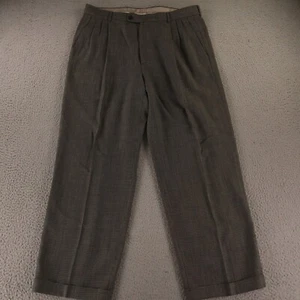 Pantalones Zanella Para Hombre 36 Gris Pata de Gallo Lana Plisada Puños Italia 36x29 - Imagen 1 de 12