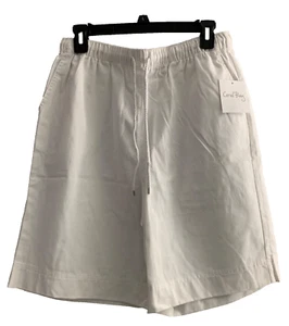 Coral Bay Women's White Shorts, Size LG, Elastic Drawstring Waistband, Pockets - Picture 1 of 9