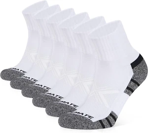 6 Pairs Mens Performance Cushion Athletic Quarter Socks Cotton Comfy and Breatha - Picture 1 of 5