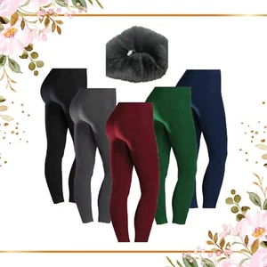 Women Ladies Leggings Thermal Warm Thick Fur Fleece Fitness Trousers 10-40 - Picture 1 of 14