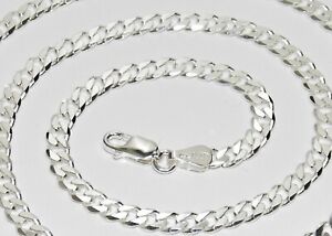 Sterling Silver Curb Chain - 3mm - 16" 18" 20" 22" 24" 26" 30" Solid 925 Silver
