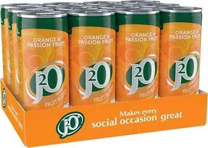 J2O Fruit Juice, Orange and Passion Fruit, 250ml Cans (Pack of 12) - Picture 1 of 6