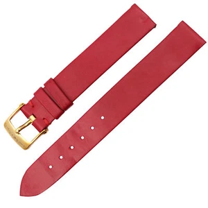 Van Cleef & Arpels 14mm Red Leather Yellow Gold Plated Buckle Womens Watch Band - Picture 1 of 2
