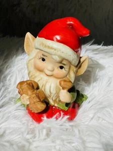 Vintage Christmas Elf colorful cute elf decor ceramic holiday kitsch - Picture 1 of 8
