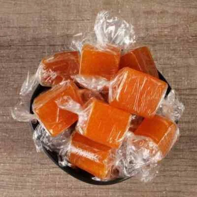 Aam Papad getrocknete rohe Mango Würfel Toffee Gelee Süßigkeiten gelb lecker Obstriegel - Bild 1 von 4