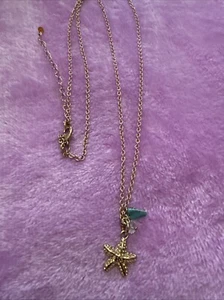 Starfish Necklace W/turquoise And Crystal Bead - Bild 1 von 2