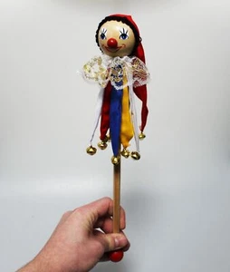 Schellenstab Clown Fastnacht Mainz rot weiß blau gelb 35cm Fasching - Bild 1 von 1