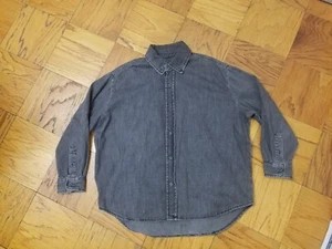Zara Womans Denim Button Up Top Gray Sz M - Picture 1 of 7
