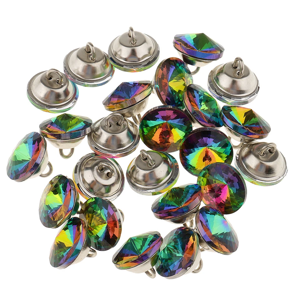 25pcs Colorful Crystal Upholstery Buttons Sewing Shank Button for Sofa DIY Decor - Image 1 of 1