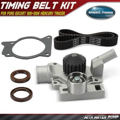 4 件定时皮带套件和水泵适用于福特 Escort 1991 - 1996 Mercury Tracer L4 1.9L — 第 1/4 张图片