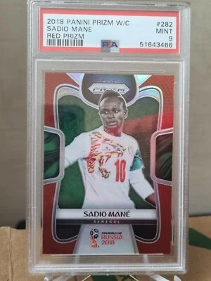Sadio Mane 2018 Panini World Cup Prizm Red PSA 9 Senegal Liverpool - Image 1 of 2