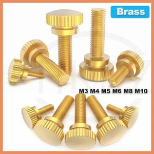 M3 M4 M5 M6 M8 M10 Brass Knurled Thumb Screws Hight Hand Grip Turn Knob Bolts - Picture 1 of 62