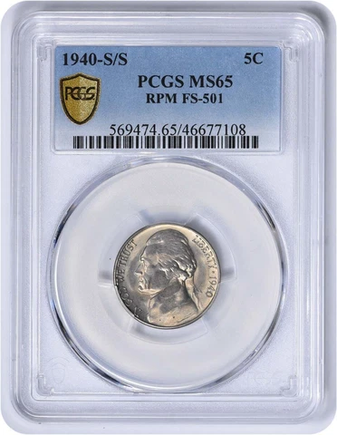 1940-S/S Jefferson Nickel RPM FS-501 MS65 PCGS Cover
