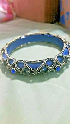 ¡NUEVO! Hermoso Brazalete Azul Adornado Decorado Sin Etiquetas Precioso Dorado #887  Foto 1 de 4