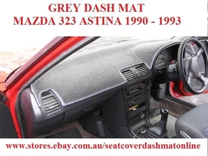 DARK GREY DASH MAT WITH NAVY BLUE EDGING FIT MAZDA 323 ASTINA 1990 - 1993 GREY - Picture 1 of 3