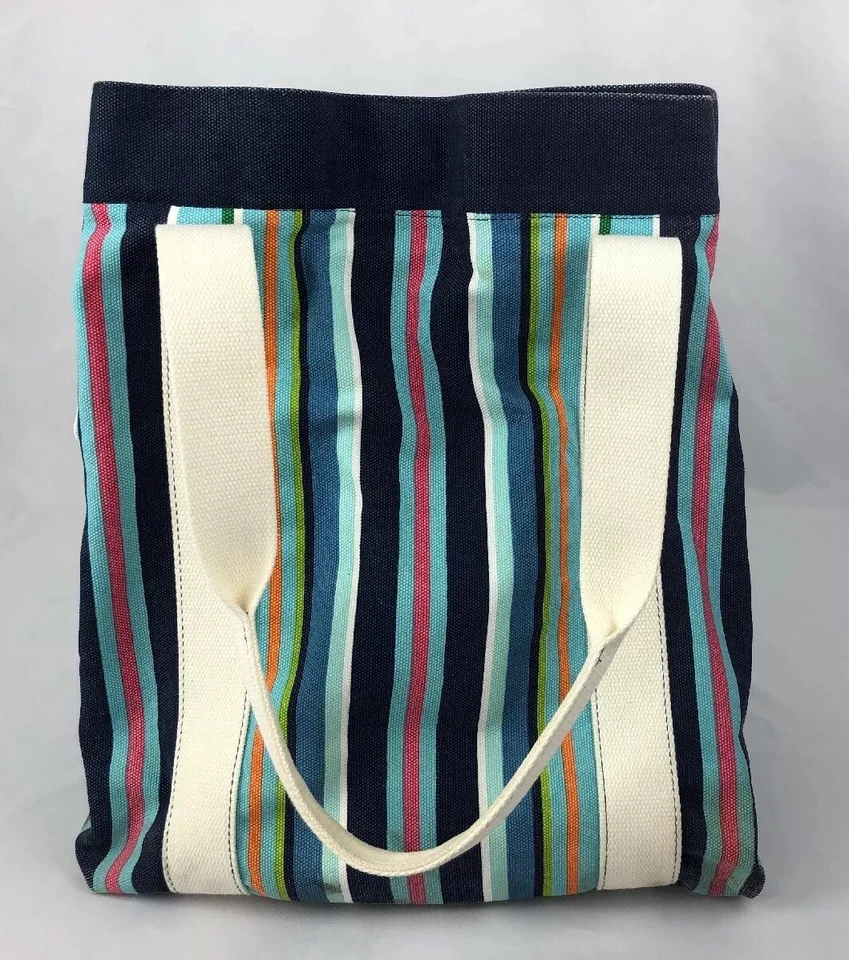 "Bolso de Mano Pottery Barn Bolso a Rayas Multicolor Tamaño Mediano/Grande 13""x8""x15""" Foto 1 de 4