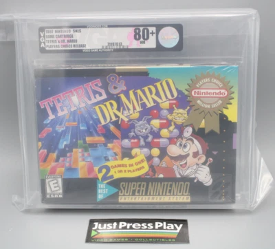 Tetris & Dr. Mario Super Nintendo SNES 1997 Factory Sealed VGA Graded 80+ NM - Image 1 of 4