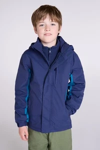Mountain Warehouse Kids 3 in 1 Waterproof Jacket Fleece Lined Coat Boys Girls - Picture 1 of 65