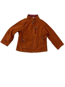 REI Zip Up Youth orange Fleece Jacket Size XXS (4-5) Pockets Collar - Picture 1 of 8