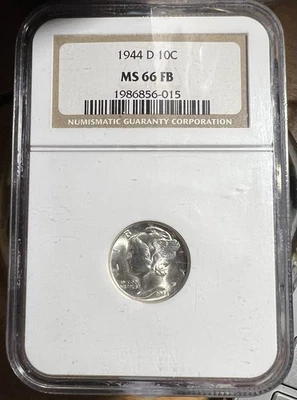1944 D MERCURY DIME NGC MS 66 FB - Image 1 of 4