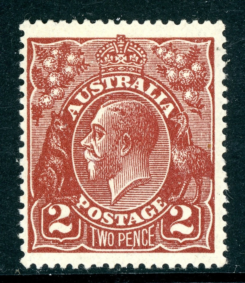 Australia 1927 Predecimal KGV Head 2p Red Brown Perf 14 SG #89 Mint Q956 - Image 1 of 4