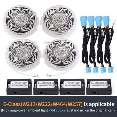 Cubierta de altavoz LED de 64 colores luz ambiental para Mercedes Benz W213 E400 E63 AMG 16+ Foto 1 de 4