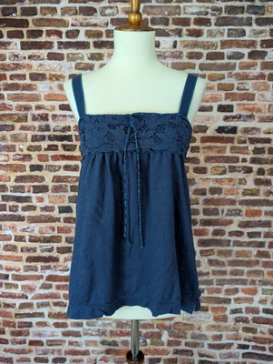 Y2K стиль американский орел кружева Camisole Майка синий Flowy размер средний романтический - Изображение 1 из 4