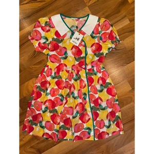 Finding Foxtale Floral Print Dress Peter Pan Collar Button Front Size 10 NWT - Picture 1 of 6