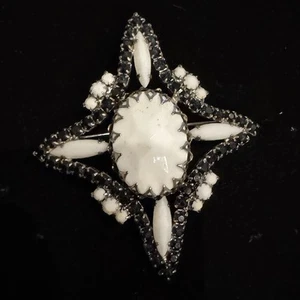 Joyería colgante estrella vidrio leche y estrás negro - Imagen 1 de 6