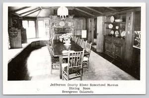 Evergreen Colorado Hiwan Homestead Museum Dining Room RPPC Real Photo Postcard - Picture 1 of 2