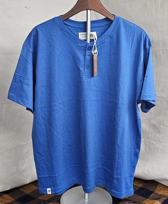 Camiseta para hombre Kangol azul 3 botones cuello redondo Henley talla XL azul Foto 1 de 4