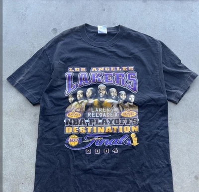 2004 lakers western conference playoffs t shirt  sunfade on shoulders  L 29x21 - Image 1 of 3