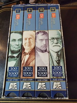 Biography Of The Millennium: 100 People 1000 Years (VHS, 1999, набор из 4 лент) - Изображение 1 из 4