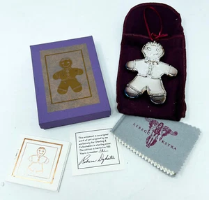 Rebecca Dykstra 1993 Sterling Silber 925 Lebkuchen Junge Ornament #121 Box 4,5" - Bild 1 von 7