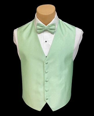 Men's Ralph Lauren Pistachio Green Tuxedo Vest & Tie Adjustable Fullback - Image 1 of 3