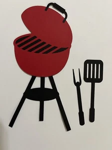 Parrilla con utensilios juego de piezas de papel hecho a mano con cartulina álbum de recortes - Imagen 1 de 5