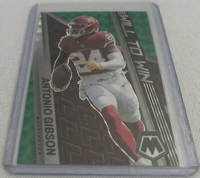 2022 Panini Mosaic Football Antonio Gibson Commanders Will to Win Green #WW-19 - Image 1 of 3