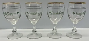 Vtg Luminarc France Irish Coffee Glasses Shamrocks Gold Rim Collectable Set of 4 - Picture 1 of 4