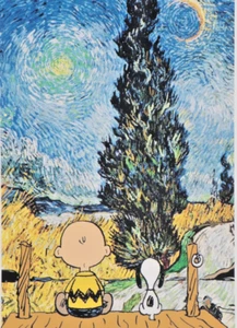 DEATH NYC Ltd. Ed. Signed Art Print 45x32cm Snoopy Charlie Brown Van Gogh 🌟 - Picture 1 of 10