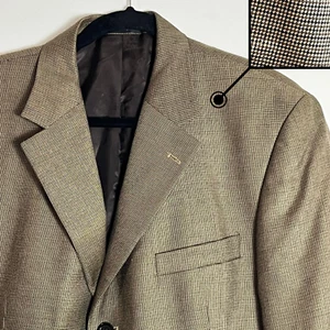 Andrew Fezza Fusion Vtg Men's SILK & WORSTED WOOL Houndstooth Blazer Jacket 42R - Picture 1 of 7
