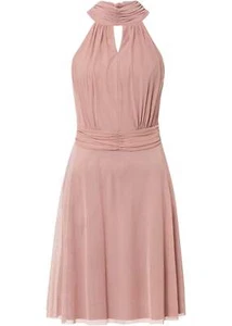 Neu Mesh-Kleid Gr. 40/42 Rosenholz Kurzes Partykleid Cocktailkleid ohne Ärmel - Bild 1 von 1