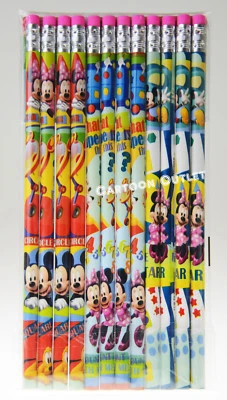 24 piezas LÁPICES MICKEY MOUSE con Gomas de Borrar PARA BOLSAS DE DULCES REGALOS FIESTAS FAVORES DISNEY Foto 1 de 4