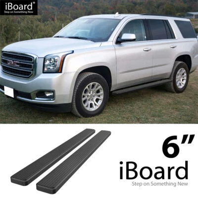 Running Board 6in Stainless Steel Black Fit Chevy Tahoe GMC Yukon 00-20 Foto 1 de 4